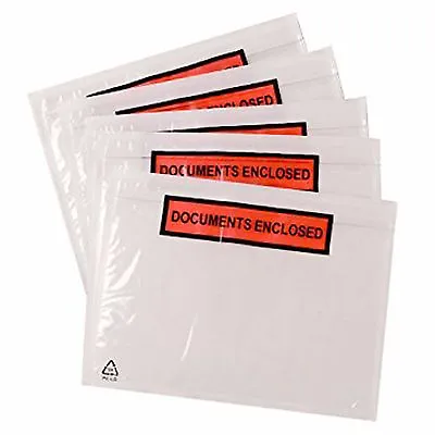 500 X  New A6 PRINTED Document Enclosed 158x110mm Wallet Pouche Envelopes Label  • $32.10