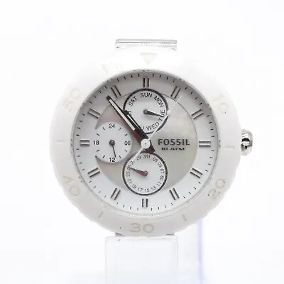 FOSSIL Watch Womens Silver Tone Stainless Steel Classic White Dial CE1004 • $16.25