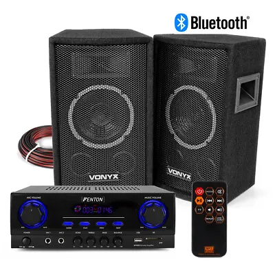 £170 • Buy SL6 HiFi Speaker Set And Stereo Amplifier, Bluetooth MP3 Home Audio Music System