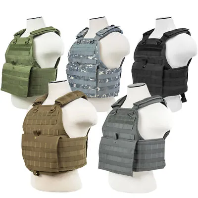 Tactical MOLLE PALS Modular 10x12 Plate Carrier D Rings Adjustable Vest M-2XL • $44.99