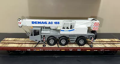 MTH Premier Norfolk Southern 60' Flat Car W' CUSTOM DEMAG AC 155 CRANE Load O • $258