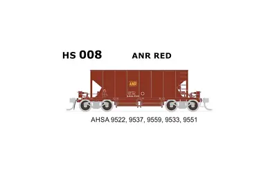SDS HS008 SAR HS / AHSA Stone Hopper Wagons ANR Red HO SUIT AUSCISION • $308.75