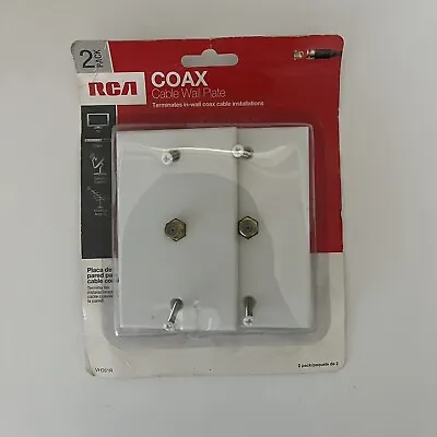 RCA Coax Cable Wall Plate 2 Pack Terminates In-wall Coax Cable Installs VH261R • $6.50