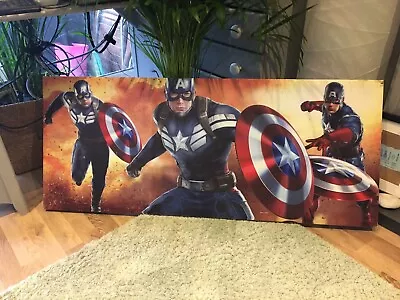 Super Large Canvas Marvel Captain America 47.5 X 20inch • £21.50