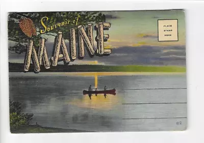 Vintage-postcard Folder-maine • $2.25