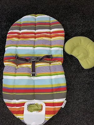 Mamas & Papas Magic Astro Cradle Seat Cover & Head Hugger Stripe • £15.99