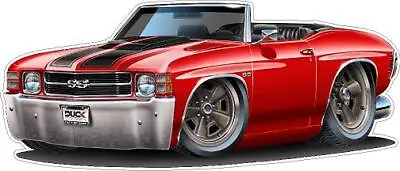 Wall Decal Compatible With 1971 Chevelle SS 454 Convertible Cartoon Car Dads Toy • $25.99