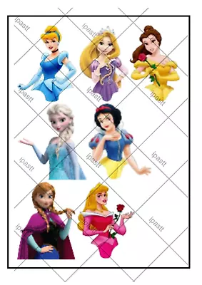 £4.50 • Buy 7 Disney Princesses Half Body 3   Pre Cut Edible Cake Toppers 