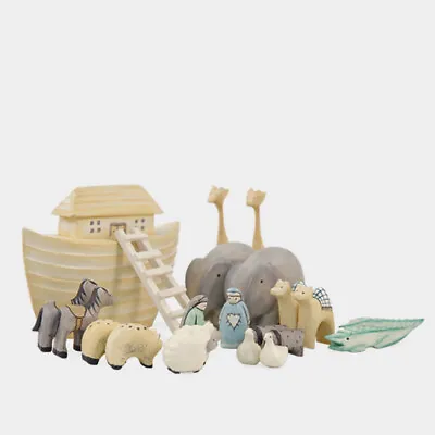 Little Noah's Ark Hand Carved Christening Christmas Birthday Gift Boxed Keepsake • £22.99