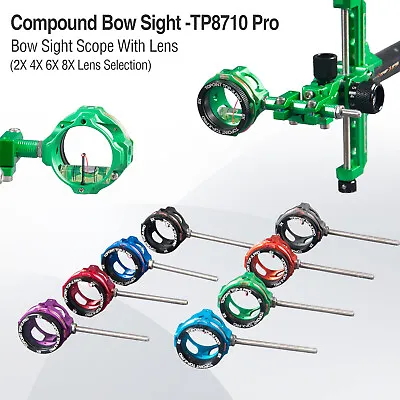 Compound Bow Scope Sight Pin 4x 6x 8x Lens 0.019'' Aluminum Archery Competition • $30.07