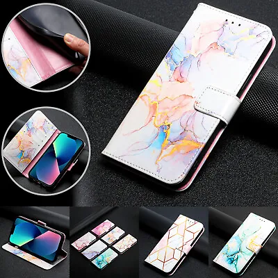 $15.99 • Buy For IPhone 14 12 14 Pro Max Touch 6/7 XR 7 8Plus Luxury Marble Case Wallet Cover
