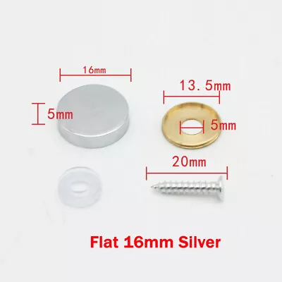 £3.06 • Buy Mirror Screws Cap Screw Brass Chrome 10mm -25mm Decorative Cover Caps Disc Plate