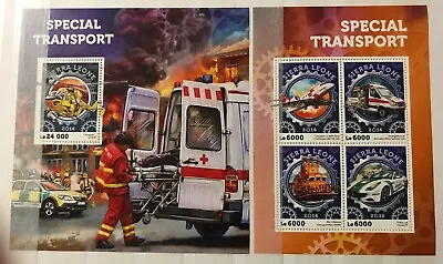 Special Transport - Emegency Mercedes Benz / Police Ferrari On Stamps - MNH** BY • $5.99