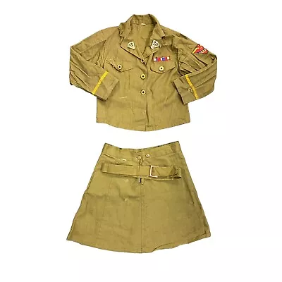 Vintage WWII JR WAAC US Women's Army Corps Military Uniform Size 6 Top & Skirt • $1000