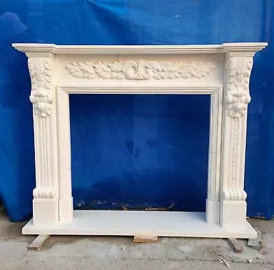 Hand Carved Marble Fireplace Mantel • $2650