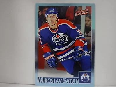 1995-96 Bowman Oilers Hockey Card #112 Miroslav Satan RC • $1