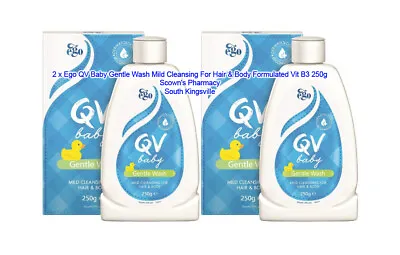 2 X Ego QV Baby Gentle Wash Mild Cleansing For Hair & Body Formulate Vit B3 250g • $34.95