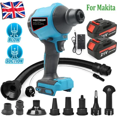 2 Battery Cordless Dust Blower Inflator Vacuum Function Multifunction For Makita • £23.79