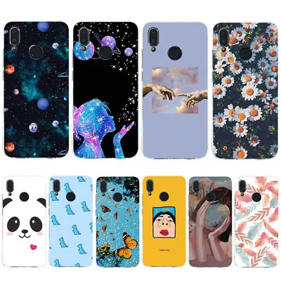 Slim Painted Soft Silicone Case Cover For Huawei P Smart 2019 P30 Pro P20 Lite • £4.03