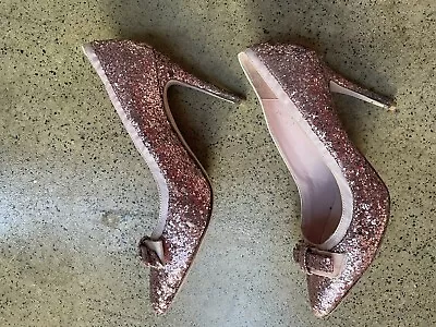 Red Valentino Shoes Size 38 Pink Glitter Bow Pumps • $55