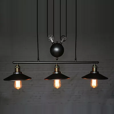 $59 • Buy Vintage Pulley Chandelier Ceiling Light Pendant Lamp Artistic Lighting Fixture