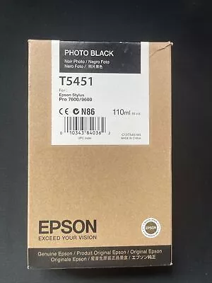 EXPIRED 2014 EPSON T5451 BLACK INK 110ML Stylus Pro 7600 / 9600 • $19.99