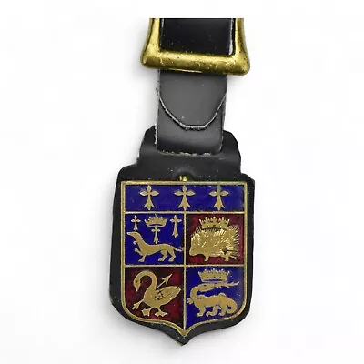 Vintage French Enamel Insignia Coat Of Arms Crest Watch Fob Pin Brooch • $10