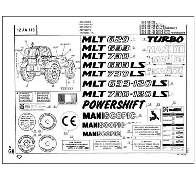 Manitou MLT629 Serie 1 Parts Catalog • £29.99