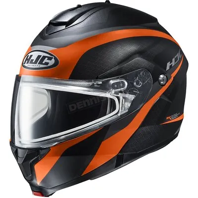 HJC Black/Orange C91MC-7SF Modular Snow Helmet W/Dual Lens Shield(Adult 2X-L) • $234.99