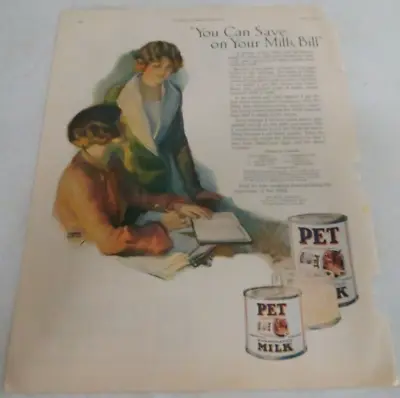 $18.73 • Buy Pet Milk Print Ad 1925 You Can Save On Your Milk Bill