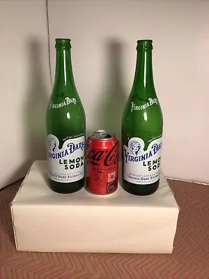 Vintage Large Virginia Dare 24 Oz  Lemon Soda Bottle Nice Lot Of 2 • $18