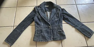 Just Jeans Women's Blue Denim Jacket Fitted Vintage 100% Cotton Size 10 • $30