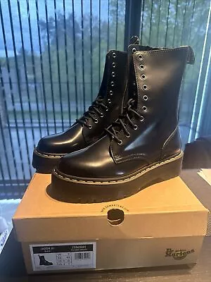 DR. MARTENS Jadon HI Platform Combat Boots Black Leather US Mens 10 Womens 11 • $150