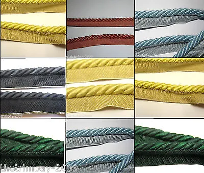 Insertion Piping Cord 9mm Flanged Curtain/Upholstery  Several Colours • £3.39