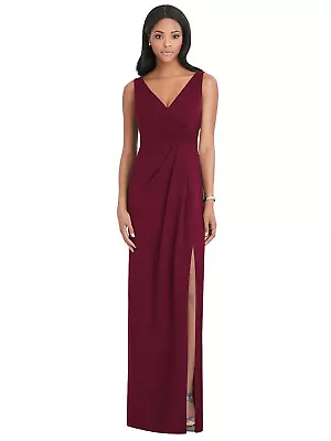 Draped Wrap Maxi Dress With Front Slit.....Cabernet....Size Large....NWT • $77