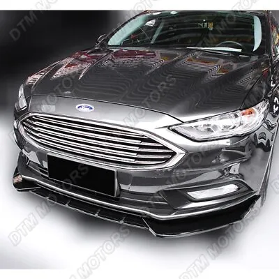 For 2017-2018 Ford Fusion/Mondeo Painted Black Front Bumper Body Kit Lip 3PCS • $48.99