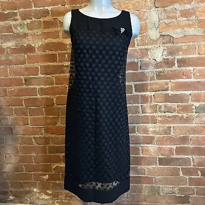 Vintage 60s Little Black Dress Sleeveless Lace Overlay XS • $89