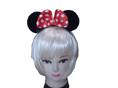 Minnie Mouse Ears Girl Mickey Headband With Bow Hen Night Fancy Dress Party Ears • £2.40