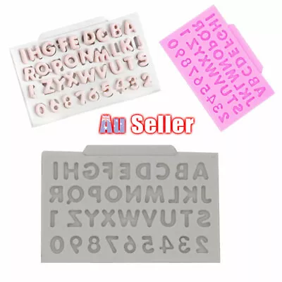 Alphabet Cake Mold Decor Cutter Silicone Letter&Number Fondant Biscuit Mould DIY • $5.98