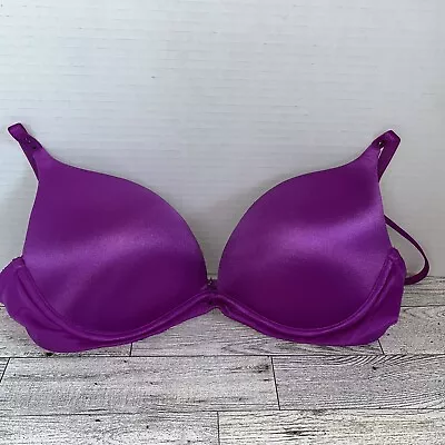 Victoria's Secret Bra Size 34C Bio Fit Push Up Violet Rhinestone Embellishment • $15.68