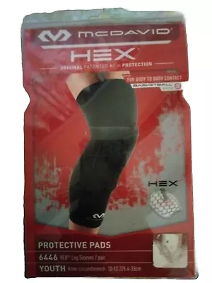 McDavid Hexpad Kneepad Sleeve Leg Protector Pair Black New In Box 6446Y • $35