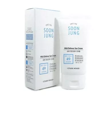 ETUDE HOUSE Soon Jung  Mild Defence Sun Cream 50g Exp 03/2024 • $14.99