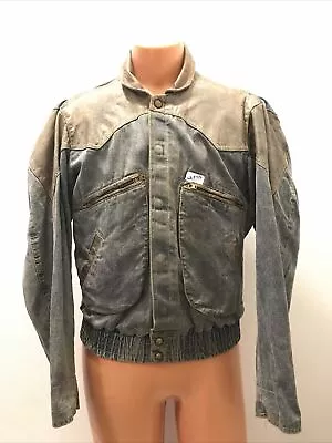 Vintage 86' Guess George Marciano Men's Marty McFly Denim/Leather Jacket Small • $399.99
