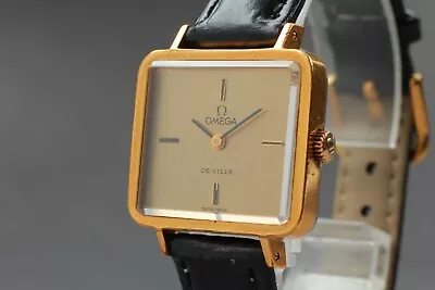 【Vintage N MINT】 Omega Deville Cal. 625 Gold Square MT Women's Watch From JAPAN • $319.90