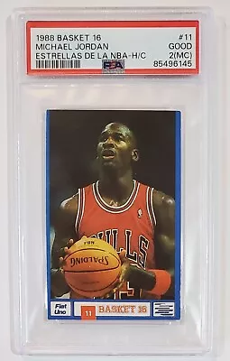 1988 Basket 16 MICHAEL JORDAN #11 PSA 2 (MC)  Estrellas De La NBA Rare Low Pop  • $475