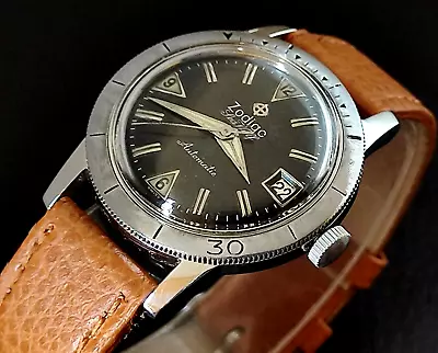 1960's VINTAGE ZODIAC SEAWOLF 20 ATM DIVERS S/S AUTOMATIC MENS WATCH 732-916 • $599