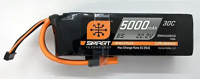 Spektrum 5000mah 6S 22.2V Smart LiPo Battery 30C Discharge IC5 EC5 Connecter New • £82.99