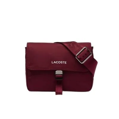 [Lacoste] Active Nylon Flap Top Logo Shoulder Bag NU4491SG Dark Red • $298.77
