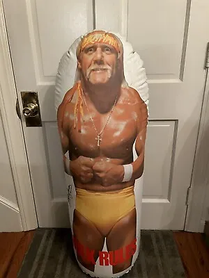 Vintage 90s Hasbro WWF 48  Inflatable HULK HOGAN Bop Bag/Punching Bag(Holds Air) • $84.99