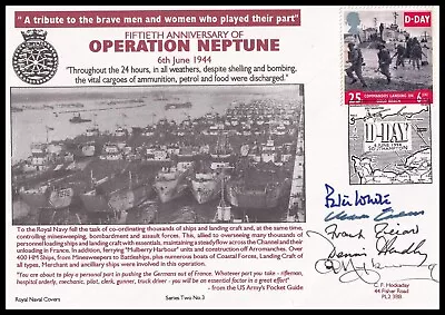 Operation Neptune Hockaday Navy Cover Signed 5 In Action Inc ERVINE-ANDREWS VC • £16.99